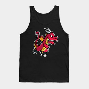 Red Fire Dragon Retro Roller Skate product Tank Top